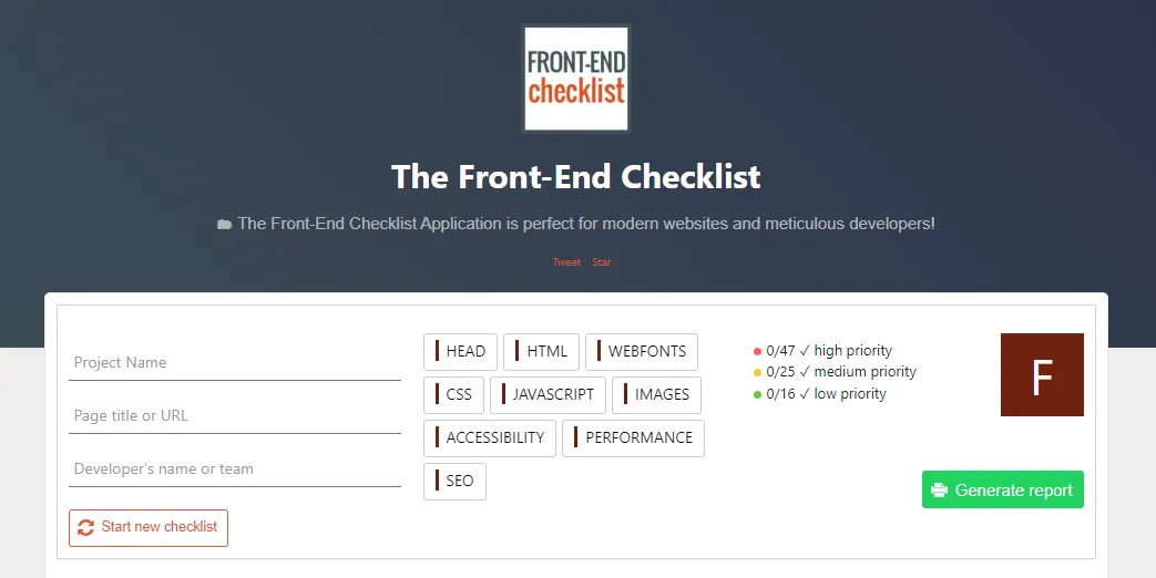 The Front-End Checklist